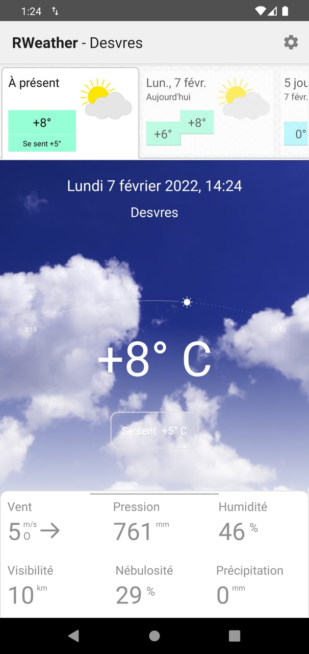 RWeather : météo actuelle