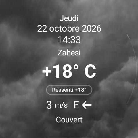 RWeather sur la montre : météo actuelle