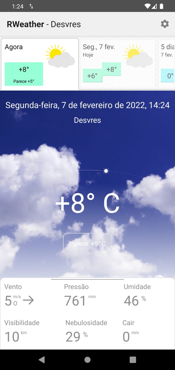 RWeather: condições atuais