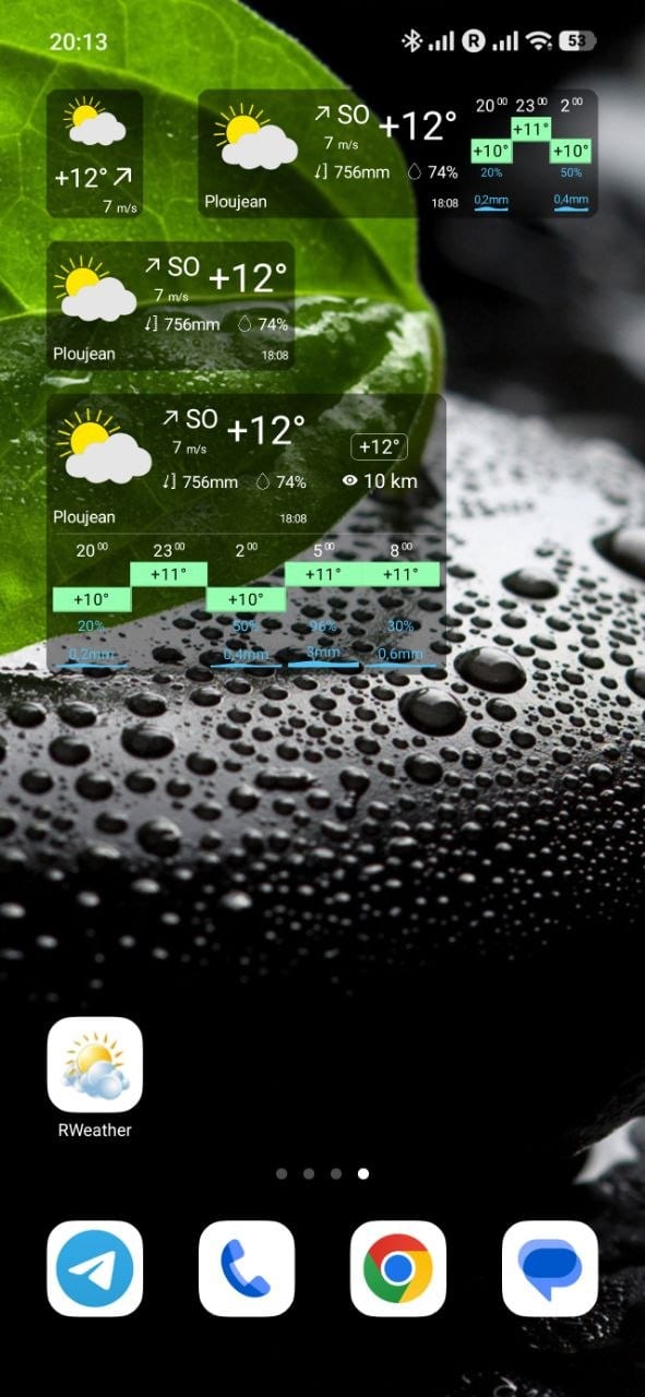 RWeather: widgets na tela inicial